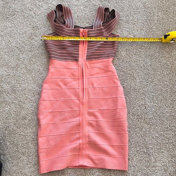 Y2K Deadstock Pink and Black Bandage Bodycon Mini Club Dress S - Picture 7 of 8